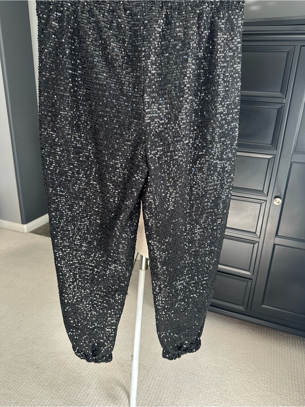 Sequin Jogger Style Black Pants size XL - Picture 6 of 17